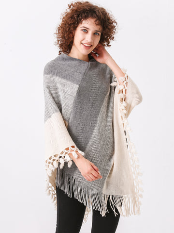 Crochet Fringe Knit Poncho
